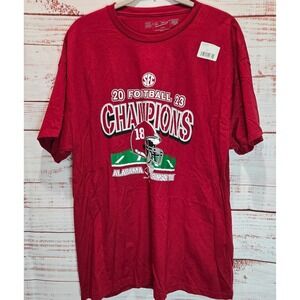 Alabama Crimson Tide SEC 2023 Football Champions T-Shirt XL NEW The Victory Red